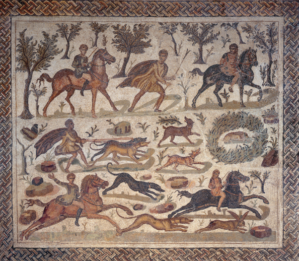 La chasse au lièvre : Mosaïque de Thysdrus