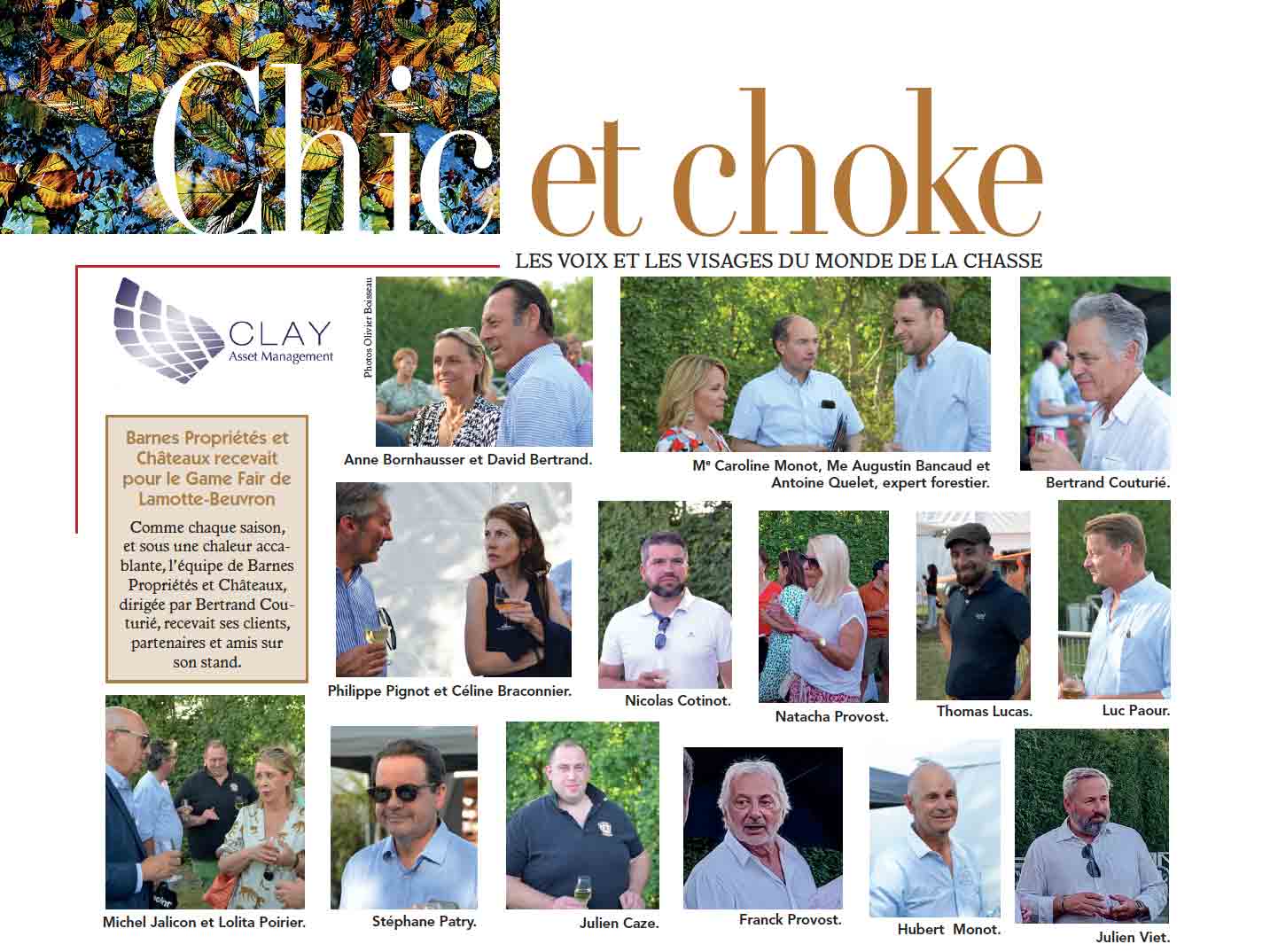 Barnes Propriétés et Châteaux recevait pour le Game Fair de Lamotte-Beuvron