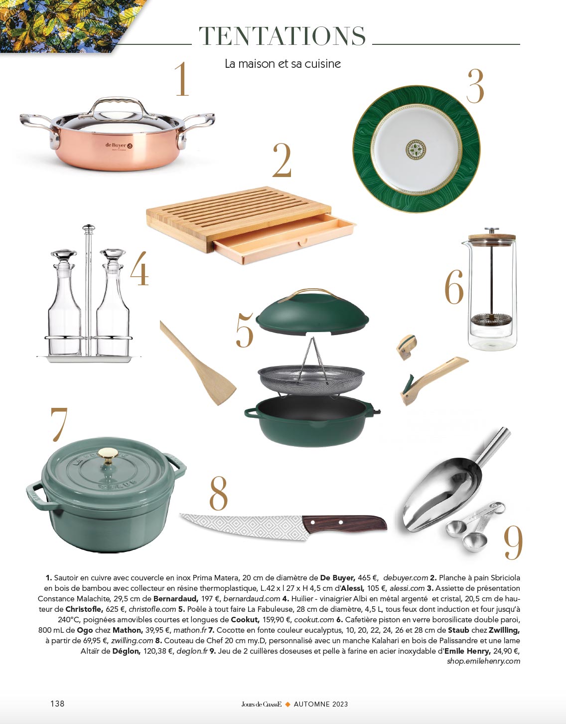 Tentations. La maison et sa cuisine.
