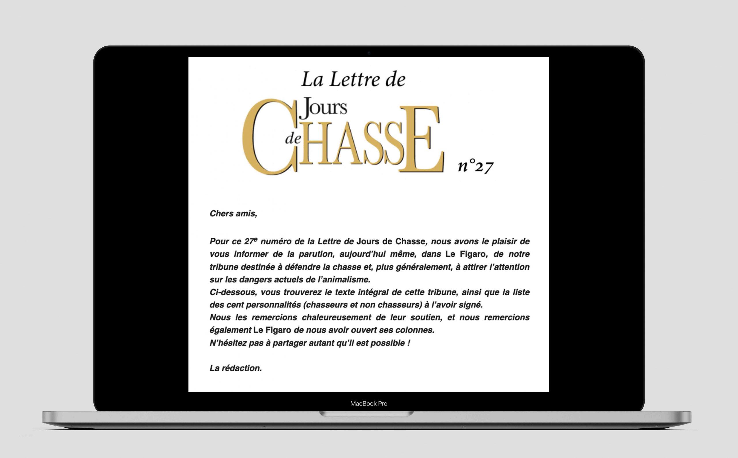 La Lettre de Jours de Chasse n°27