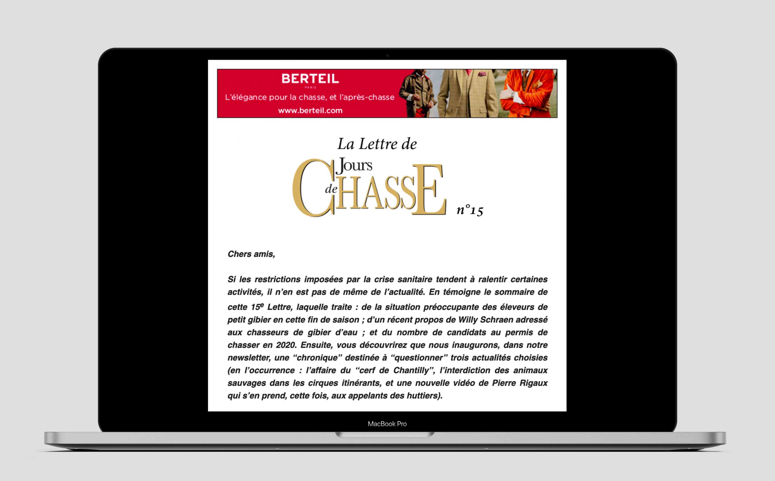 La Lettre de Jours de Chasse n°15