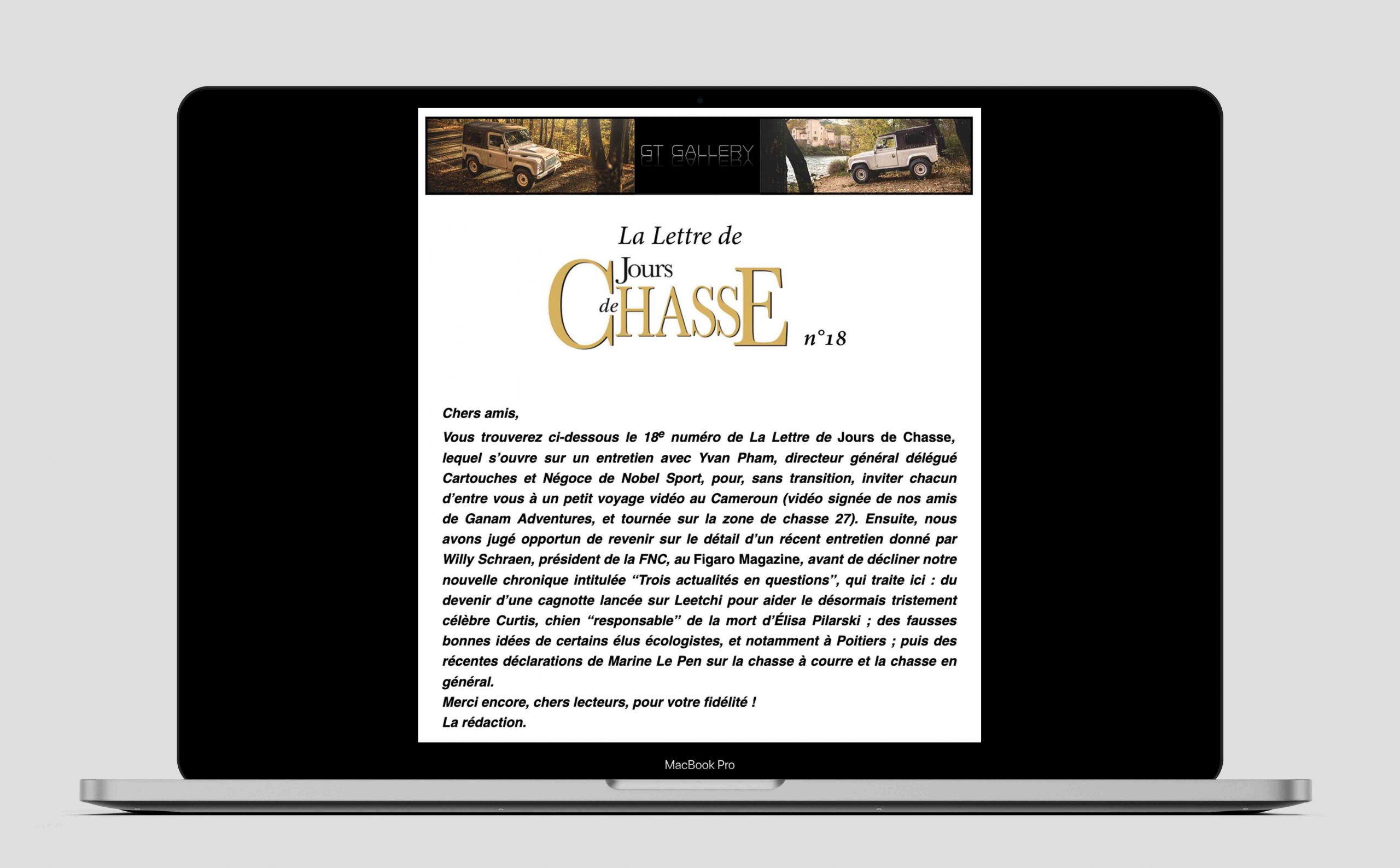 La Lettre de Jours de Chasse n°18