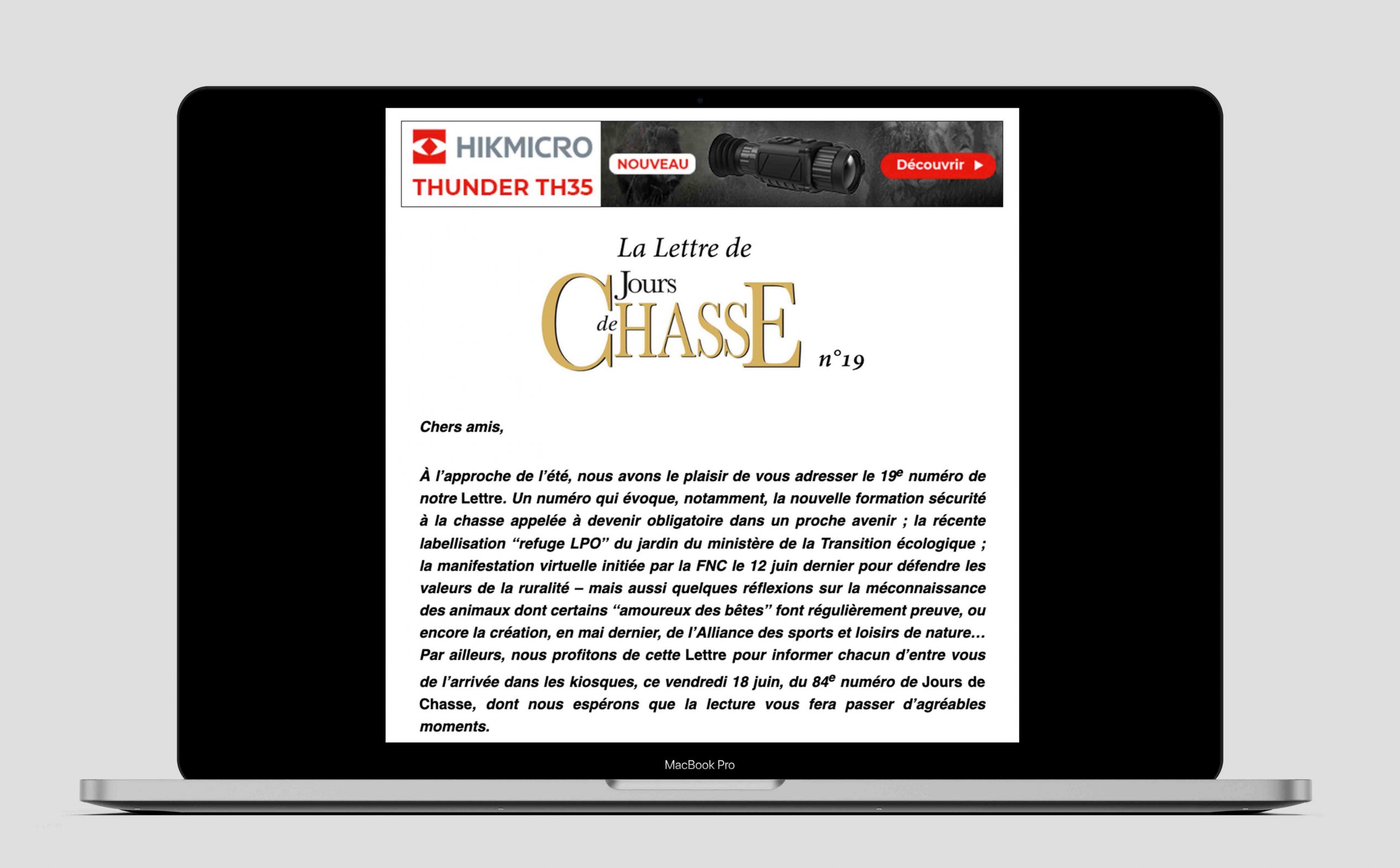 La Lettre de Jours de Chasse n°19