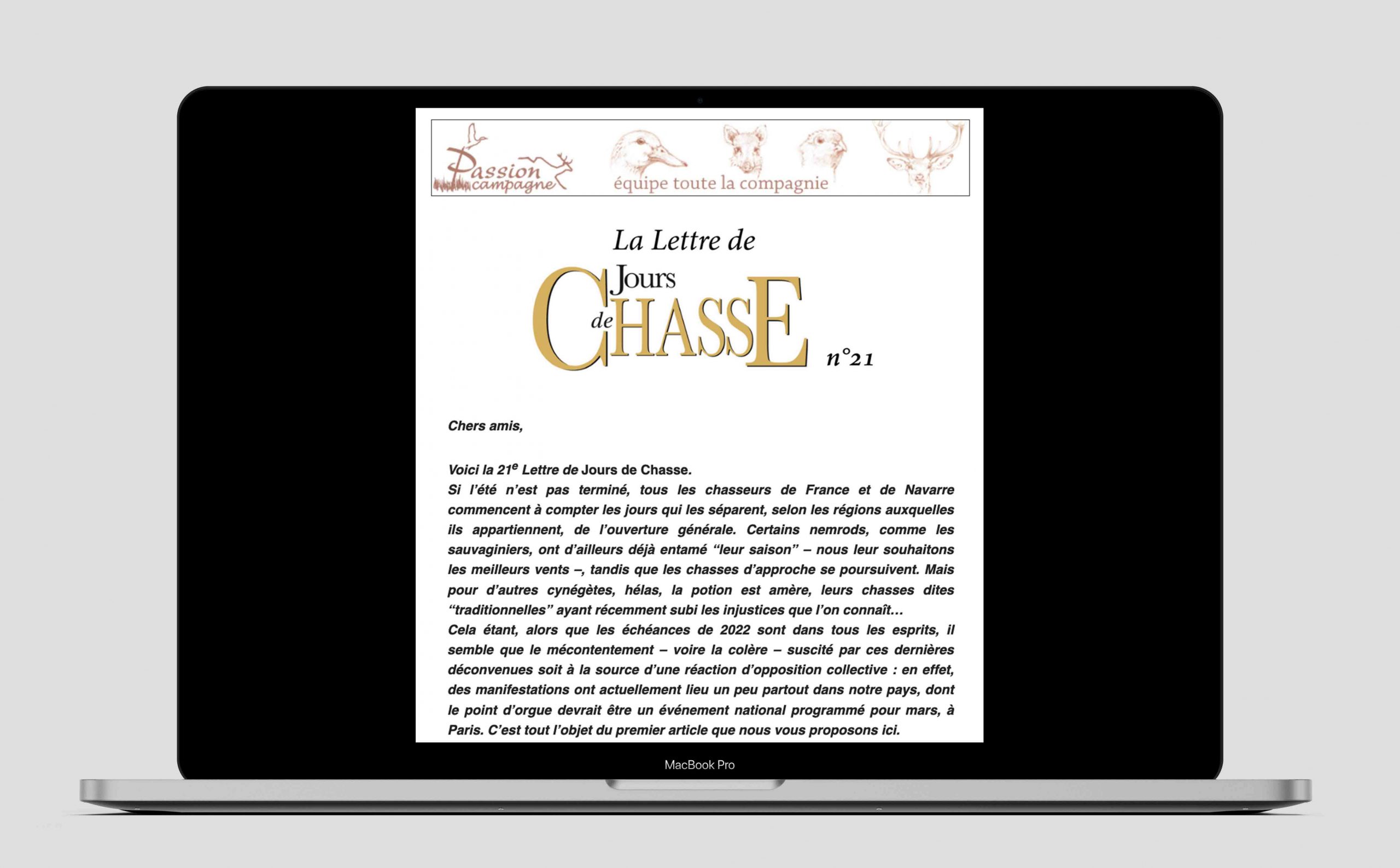 La Lettre de Jours de Chasse n°21