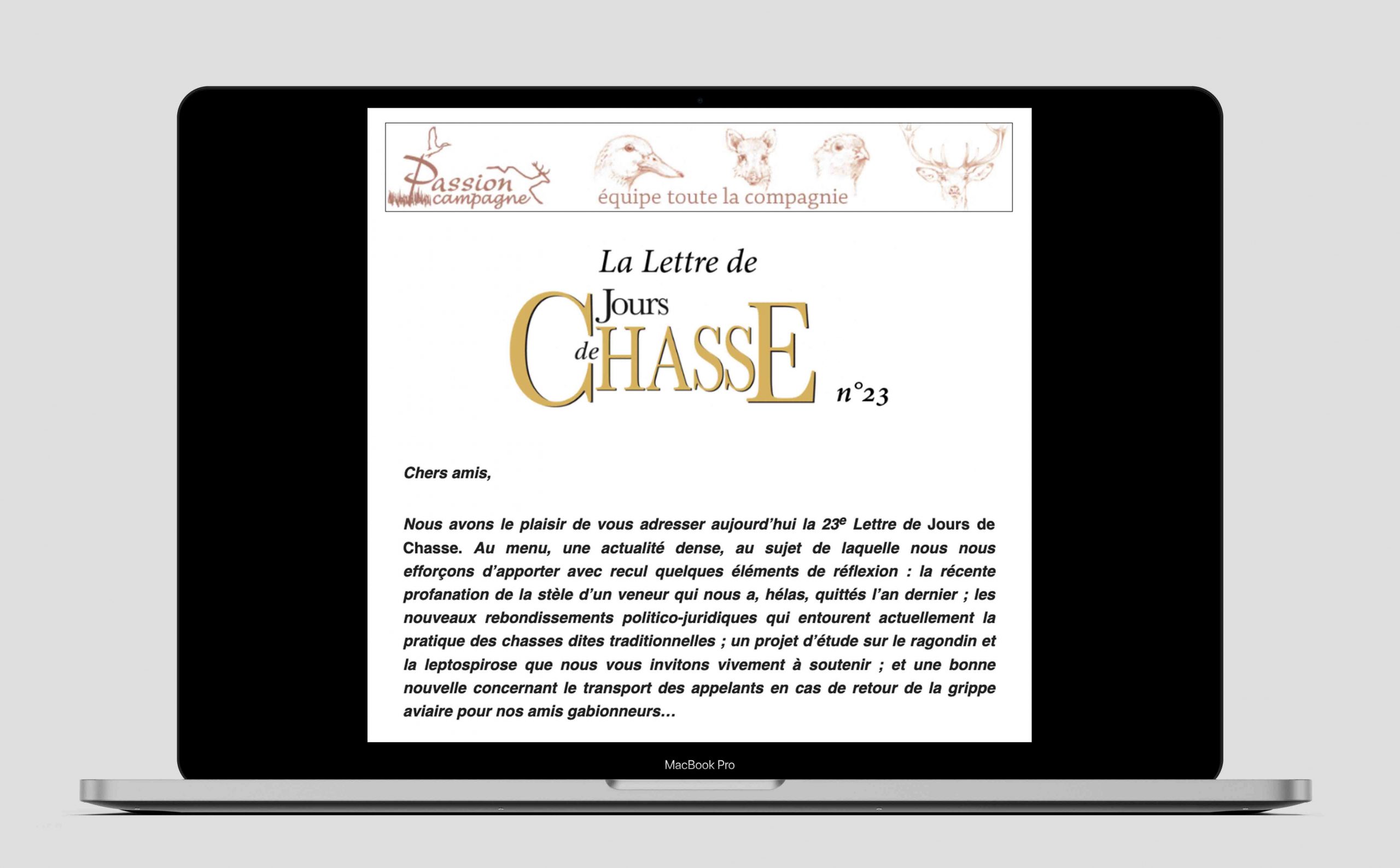 La Lettre de Jours de Chasse n°23